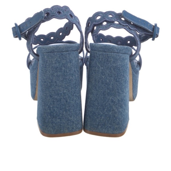 Larroude Denim Blue Platform Heels - Picture 4 of 5